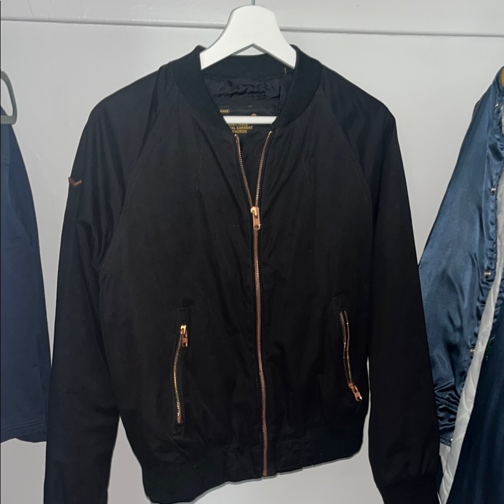 Superdry Black Jacket with Gold Details
